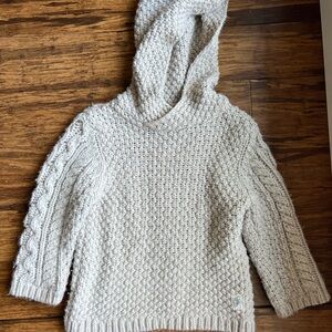 Zara Cream Hooded Sweatshirt Textured Knit